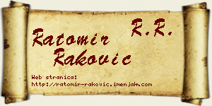 Ratomir Raković vizit kartica